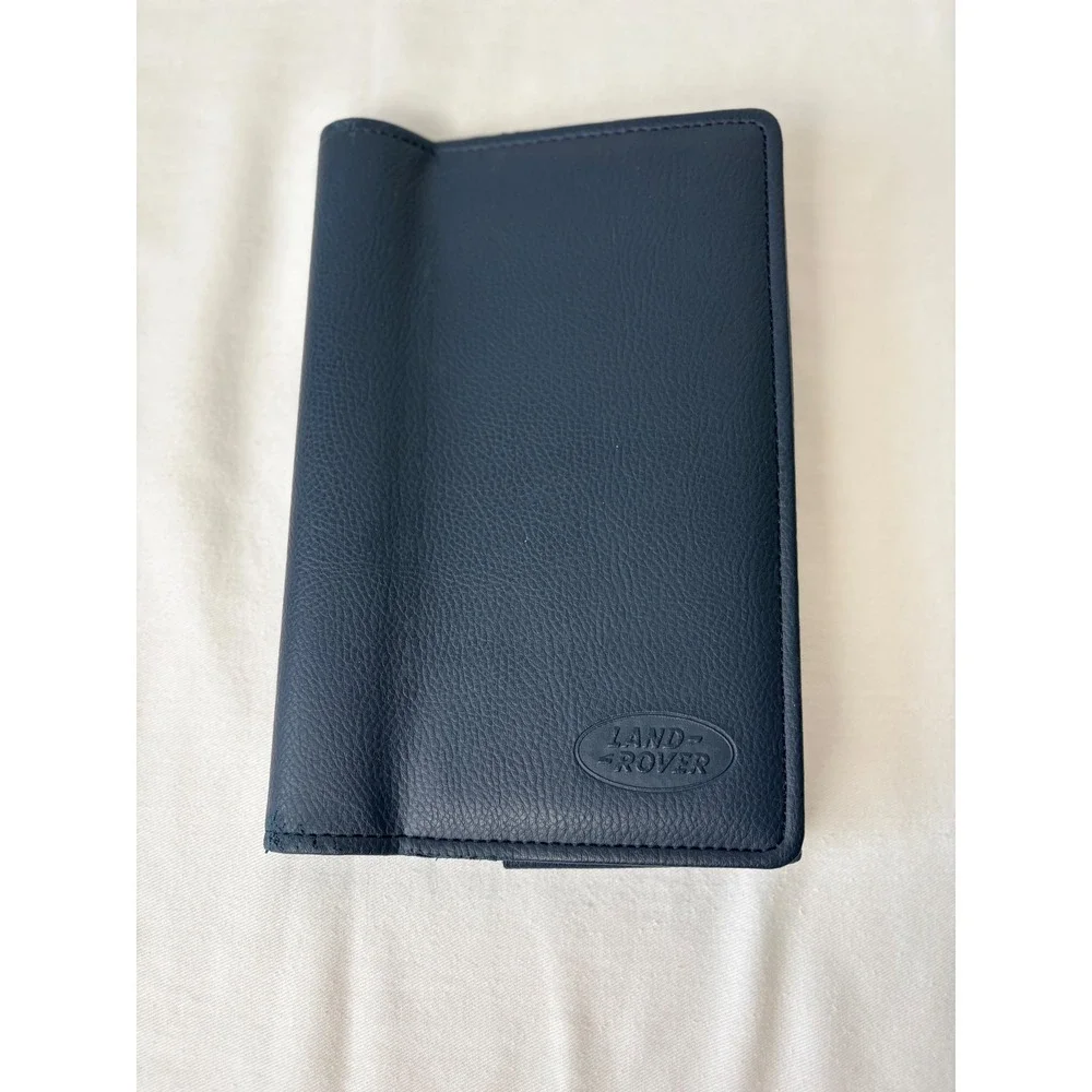 Land Rover Navy Blue Textured Leather Document Holder Long Wallet Embossed Logo